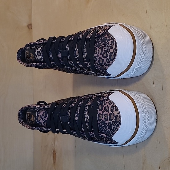 Adidas Nizza Platform Mid Leopard Print Design Shoes - Picture 3 of 10